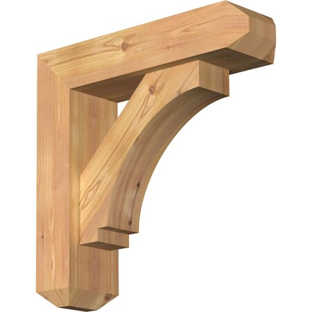 Ekena Millwork Imperial Craftsman Smooth Bracket w/ Offset Brace, Western Red Cedar, 5 1/2"W x 20"D x 20"H BKT0604X20X20IMP04SWR